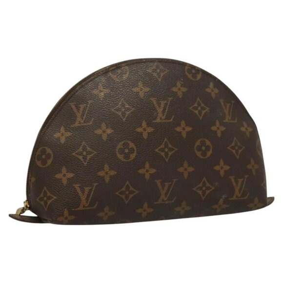 LOUIS VUITTON Monogram Trousse Demi Ronde Cosmetic Pouch M47520 LV Auth bs26999 - Picture 1 of 15